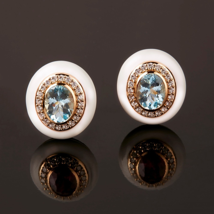 Allegria, Coloured gem and diamond earrings
